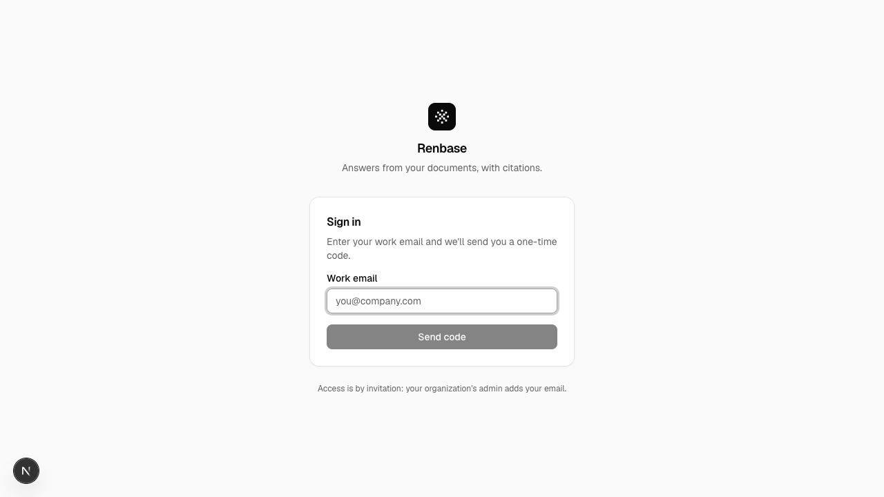 Sign-in screen with the email field